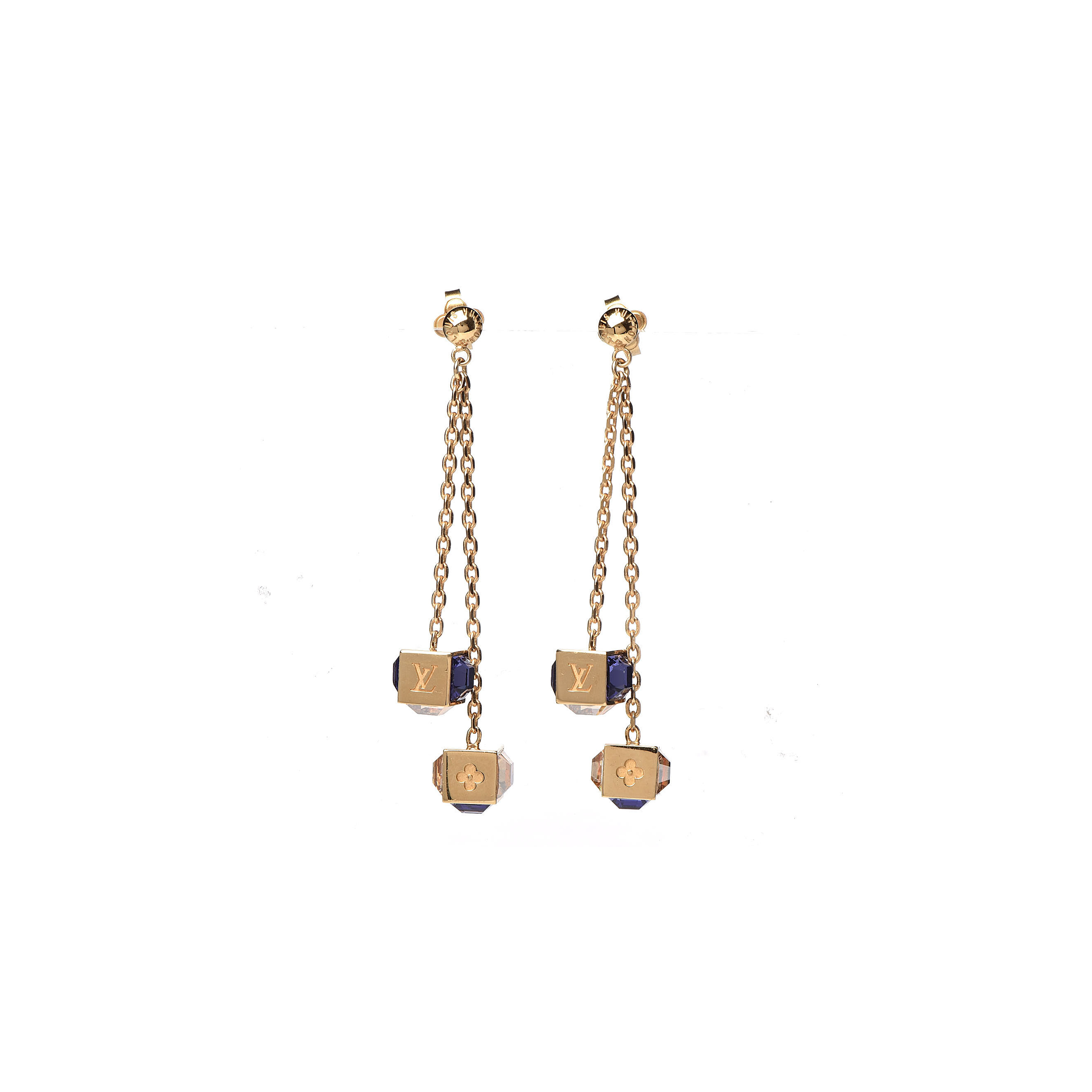 LOUIS VUITTON GAMBLE METAL EARRINGS GOLD M66059